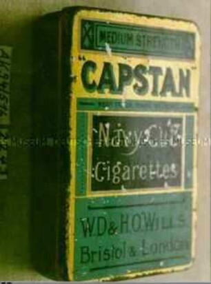 Blechdose für Navy Cut Cigarettes "CAPSTAN MEDIUM STRENTH" Bristol und London