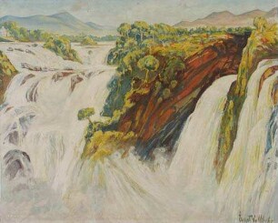 Die 500 Meter breiten und 120 Meter hohen Wasserfälle des Cauvery-Flusses