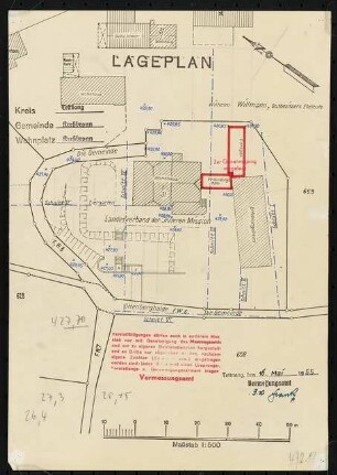 Haus Ottenberg, Kressbronn: Lageplan Vermessungskarte 1:100