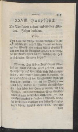 XXVIII. Hauptstück. Die Werkzeuge unseres verdorbenen Willens. Folgen derselben