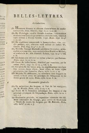 61-150, Belles-Lettres.