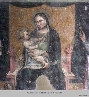 Thronende Madonna mit Kind, dem Heiligen Franziskus, der Heiligen Ursula und einem Stifter