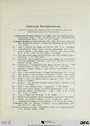 Schlesische Mittelaltermünzen (Nr. 1-194)