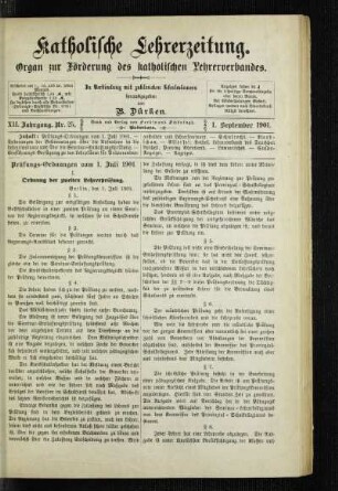 Prüfungs-Ordnungen vom 1. Juli 1901