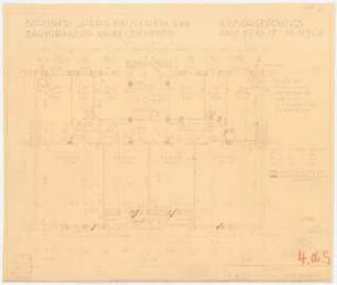 Wohnanlage Knobelsdorffstraße, Berlin-Charlottenburg: Knobelsdorffstraße 98-102 und 110-120: Grundriss 4. Obergeschoss 1:50