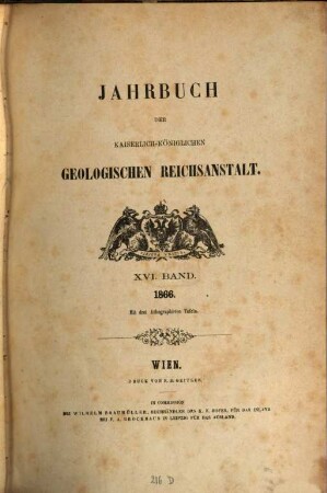 Jahrbuch der Geologischen Reichsanstalt. 16, 16. 1866