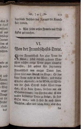 VI. Von der Freundschafts-Treue.