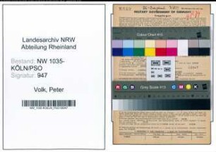 Entnazifizierung Peter Volk , geb. 31.03.1898 (Elektriker)