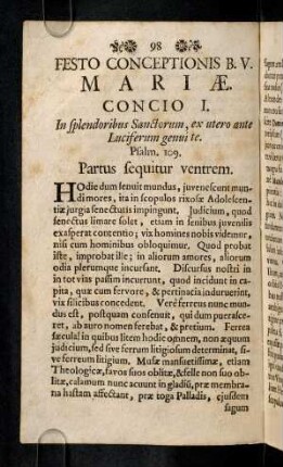 98-103, Hodie dum senuit mundus, juvenescunt mundi ...
