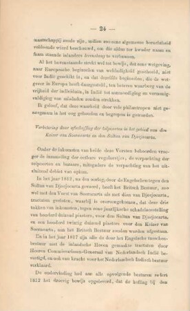 Verbetering door afschaffing der tolpoorten in het gebied van den Keizer van Soeracarta en den Sultan van Djocjocarta