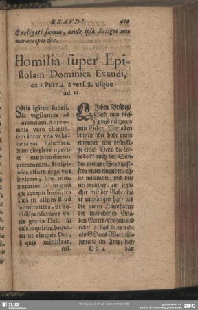 Homilia super Epistolam Dominica Exaudi