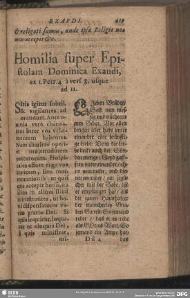 Homilia super Epistolam Dominica Exaudi