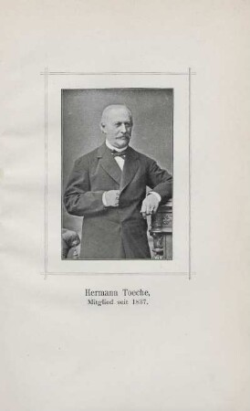 Tafel: Hermann Toeche, Mitglied seit 1837