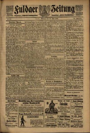 Zweite Ausgabe vom Mittwoch, den 16. Juni 1909.