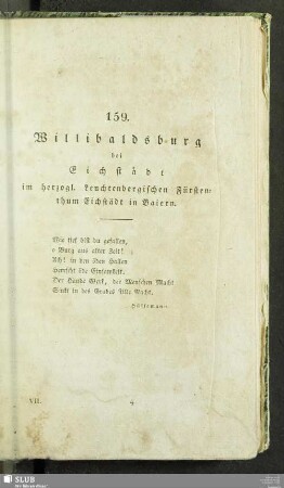 159. Willibaldsburg bei Eichstädt im herzogl. Leuchtenbergischen Fürstenthum Eichstädt in Baiern