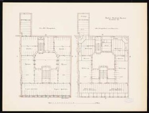 Geschäftshaus der Berlinischen Bank für Bauten, Berlin-Mitte: Kurtstraße 39: Grundriss 1. u. 2. OG, 3. OG
