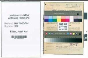 Entnazifizierung Josef Karl Esser , geb. 09.02.1908 (Buchhalter)