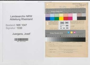 Entnazifizierung Josef Juergens , geb. 02.09.1913 (Arbeiter)