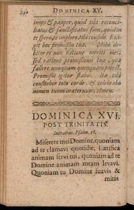 Dominica XVI. Post Trinitatis. - Dominica XX. post Trinitatis.