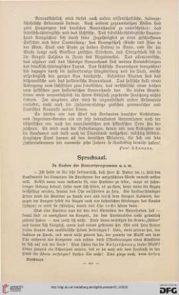 Sprechsaal: in Sachen der Konzertprogramme u.s.w.