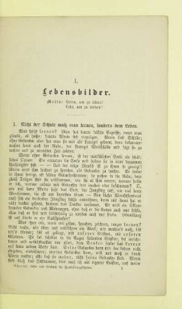 I. Lebensbilder