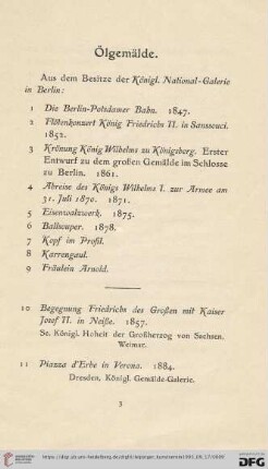 Ölgemälde (Nr. 1-39)
