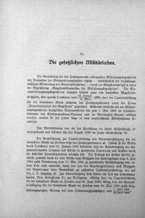 VI. Die gesetzlichen Militärlasten