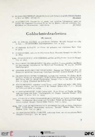Goldschmiedearbeiten (Nr. 79-110)