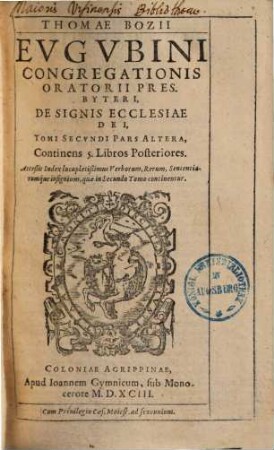 De signis Ecclesiae dei, 2.