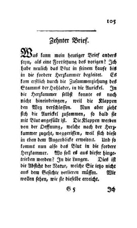Zehnter Brief. [Fortsetzung des vorigen]