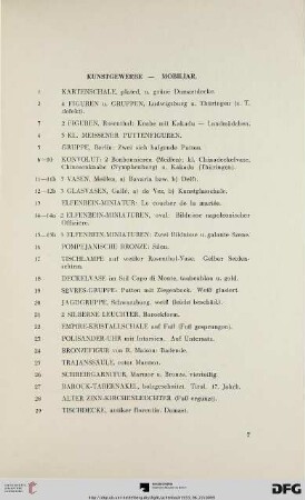 Kunstgewerbe – Mobiliar (Nr. 1-280)