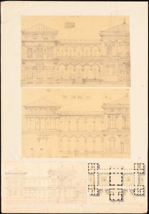 Herrschaftliches Gebäude: Grundriss, Aufrisse
