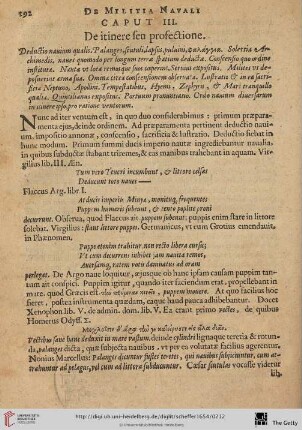 Caput III: De itinere seu profectione