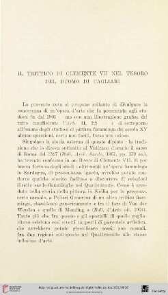 Il trittico di Clemente VII nel Tesoro del Duomo di Cagliari