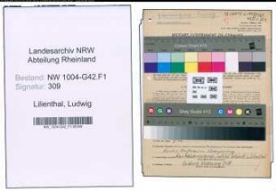 Entnazifizierung Ludwig Lilienthal , geb. 15.02.1882 (Glasreiniger)