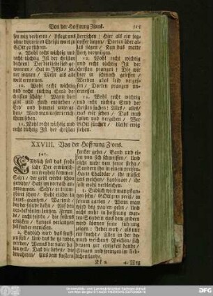 XXVIII. Von der Hoffnung Zions.