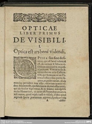 OPTICAE LIBER PRIMUS DE VISIBILI.