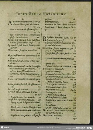 Index Rerum Notabilium