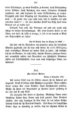 XLI. An seinen Vater.