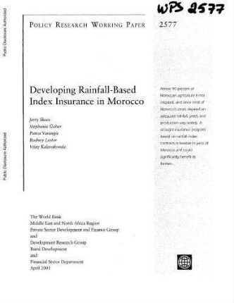 Developing rainfall-based index insurance in Morocco
