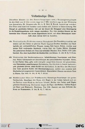 Vollständige Öfen (Nr. 438-440)