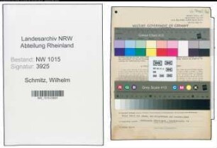 Entnazifizierung Wilhelm Schmitz , geb. 15.08.1905 (Berufsschullehrer)