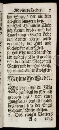 Weyhnacht-Lieder.
