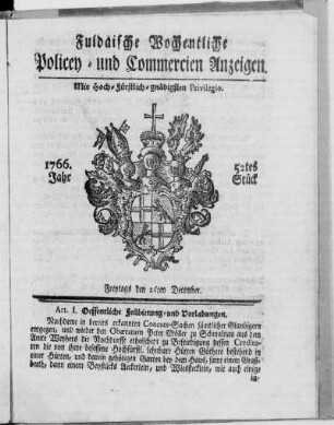 52tes Stück, Ausgabe vom 26. December 1766