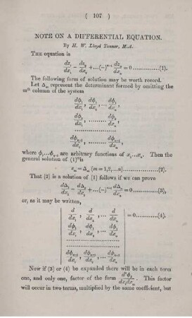 Note on a differential equation.