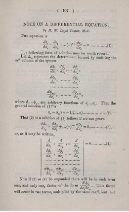 Note on a differential equation.