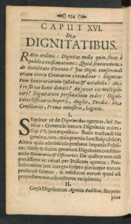 Caput XVI. De Dignitatibus.