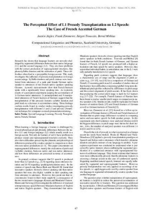 The Perceptual Effect of L1 Prosody Transplantation on L2 Speech: The Case of French Accented German