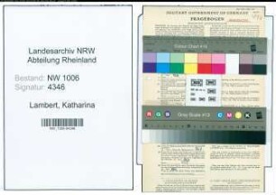 Entnazifizierung Katharina Lambert , geb. 26.06.1919 (Arbeiterin)