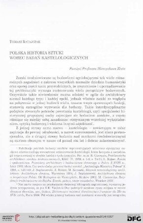 25: Polska historia sztuki wobec badań kastelologicznych